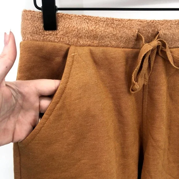 FREE PEOPLE Kelly Washed Cognac Sweatshirt Set Shorts Top Size Medium NEW - Picture 6 of 13